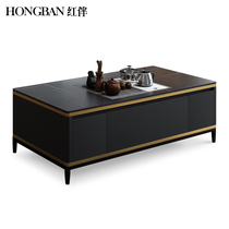 Rock board tea table light luxury modern automatic intelligent lifting integrated kung fu tea table living room electric multifunctional tea table