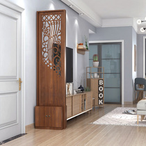 Chinese solid wood screen partition living room Simple modern simple hollow door entrance partition cabinet door shoe cabinet