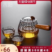 Heyang glass teapot household high temperature resistant thickening side hand cooking teapot with filter bubble teapot flower teapot set