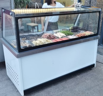 Right angle commercial double temperature freezer Cooked food cabinet Duck neck fresh cabinet A la carte display cold dishes frozen barbecue duck neck cabinet