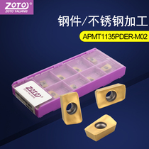 zoto CNC Milling Blade APMT1135 1604 Carbide Cutter Head Plane Milling Cutter r0 8