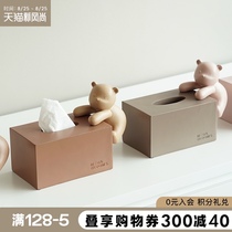  Nordic ins tissue box living room decoration creative home cute bedroom desktop violent bear bear pumping paper box