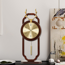 New Chinese fashion clock desktop creative personality pendulum table clock living room clock home clock light luxury ornaments