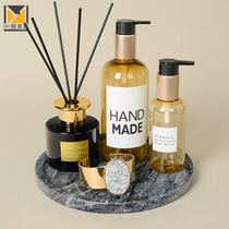 Model room bathroom ornaments marble round tray aromatherapy essential oil bath bottle homestay hotel toilet accessories