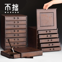 Bamboo Puer tea storage box drawer type tea box storage jar tea cake box packaging tea jar gift box empty box