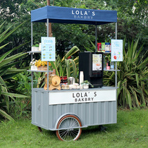 Net red flower car stall cart Shopping mall supermarket promotion car Wrought iron sales car Outdoor mobile market stall car