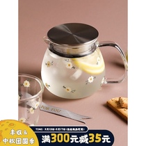 Blue Lotus High Borosilicate glass pot bubble chrysanthemum boiling teapot single pot cold water bottle small cold water can heat heat heat-resistant tea cup