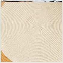 Hand woven cotton mat floor mat foot mat simple table mat round mat custom machine washable floor