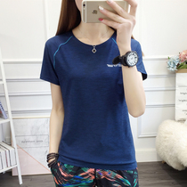 Summer outdoor sports quick-drying clothes Womens short-sleeved quick-drying T-shirt breathable running round-neck fitness clothes slim fit