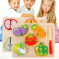 House kitchen fruit and vegetables Chile children cut cut to see boys and girls wooden parent-child toy set