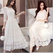 Lace dress, women's clothing, spring, new style, Korean style, temperament, student slim, thin, fresh, long fairy skirt, summer