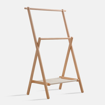  Solid wood beech floor hanger Bedroom coat rack Parent-child children baby wooden clothes rack Nordic ins