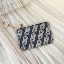 Port Wind Retro Denim Card Bag Woman Small Ultrathin Korea Drivers Card Clip Mini Zipper Zero Money Bag Mobile Phone Bag
