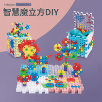 New screw DIY assembly building blocks childrens educational hexahedron boy disassembly toy educational toy