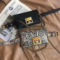 ins retro snakeskin pattern small waist bag womens belt 2022 new chain original mini waist bag mobile phone bag trend