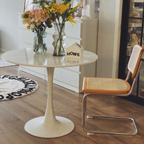 Nordic White simple tulip table paint office negotiations small round table coffee milk tea shop leisure table and chair