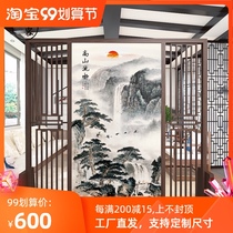 Chinese solid wood screen partition wall living room entrance hollowed out entrance to block landscape office hotel bedroom seat screen