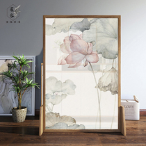 New Chinese screen partition Living room entrance block brake Bedroom Simple modern office Zen solid wood mobile seat screen