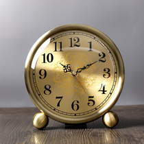 European-style Taiwan clock desktop home light luxury retro living room American clock pendulum desktop metal mechanical watch pendulum clock
