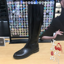 2019 new winter sigatu counter genuine low heel Plush knee boots women's winter leather boots q9301