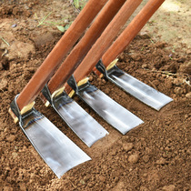 Digging weeding hoe household agricultural tools artifact multifunctional wooden handle old-fashioned manganese steel forged gardening