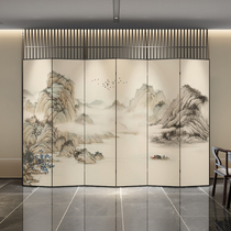 New Chinese screen partition wall living room bedroom porch folding mobile hotel lobby teahouse decoration blocking folding screen