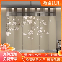 Chinese screen folding mobile living room dining room bedroom modern simple study office shelter porch flower and bird folding screen