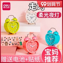 Del alarm clock students use luminous clock childrens electronic clock boys and girls bedside clock loud volume alarm time