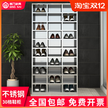 Stainless Steel employee shoe change cabinet 30 grid factory purification dust-free workshop laboratory multi-compartment without door locker