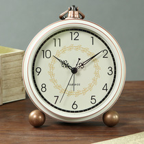 Nordic old alarm clock mute students with dormitory timing simple bedroom bedside clock desktop personality clock