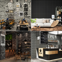 Industrial wind gray wallpaper self-adhesive student dormitory storefront renovation sticker waterproof home background wallpaper 10 meters