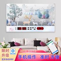 Ink screen electronic clock calendar wall plug-in clock clock living room with temperature calendar dynamic large screen