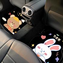 Car mat protection pad car anti-dirty easy clean carpet cute cartoon single creative universal mat#