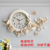 Creative European luxury electric wave wall clock home decoration clock living room light luxury fashion silent quartz clock luxury