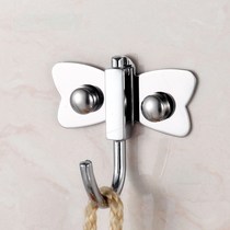 Solid coat hook single hook door rear hook clothes hook clothes hook butterfly plate double hook stainless steel single hook thick adhesive hook