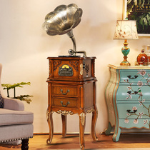 Landscape phonograph retro vinyl record player LP living room audio home antique American old European record player new Chinese Bluetooth speaker old record player Radio CD player official flagship