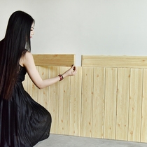 3D three-dimensional wood grain wallpaper self-adhesive waterproof moisture-proof restaurant hotel wall skirt foam sticker Log color wallpaper self-adhesive