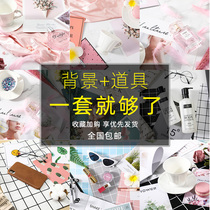  Photo photography props Food shooting set Food and beverage background Picnic background cloth Net red nail jewelry small ornaments background paper Cosmetics still life photo decoration small items