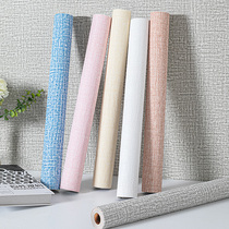 (Linen) wall cloth plain thick wallpaper self-adhesive waterproof moisture-proof bedroom high-grade background wall decoration sticker