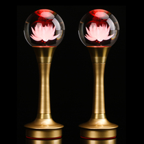 Colorful crystal ball lotus lamp ornaments led Buddha lamp long Ming lamp Guanyin lamp home Buddha Hall front lamp plug-in
