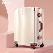 Luggage female Japanese ins Net Red new password trolley case leather box mute strong small 20 inch aluminum frame