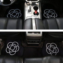 Car Footbed Universal Easy To Clean Cartoon Mountain Tea Flowers Monolithic Four Seasons On-board Upper Land Carpet Style Suede Foot Pads