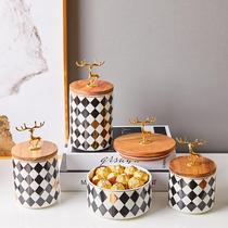 European style cans simple creative storage jars sealed jars light luxury home living room coffee table dining table snack plate ornaments