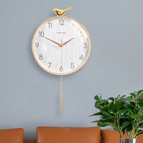 Bird wall clock Nordic light luxury living room silent clock home fashion creative shell decoration simple quartz clock