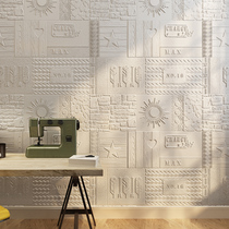 Foam Wall Paper Self-Adhesive Waterproof Moisture Protection 3D Solid Wall Stickers Living-room Bedroom Background Wall Wool Adobe House Wallpaper Soundproofing