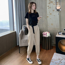 2021 summer new small western style two-piece suit thin casual fashion thin leg pants suit female