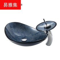 Color tempered glass table basin Simple art basin Bathroom basin to undertake hotel engineering