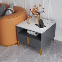 Light luxury Rock board side a few modern simple home sofa side Cabinet big Square small living room coffee table marble corner