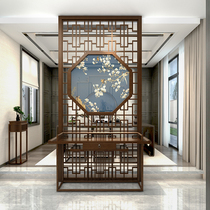 Chinese solid wood screen partition porch simple modern seat living room bedroom shielding partition wall home porch
