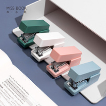 Deli stapler Mini small student office supplies Hand-held labor-saving cute girl heart ins wind Small learning stationery binding test paper storage artifact